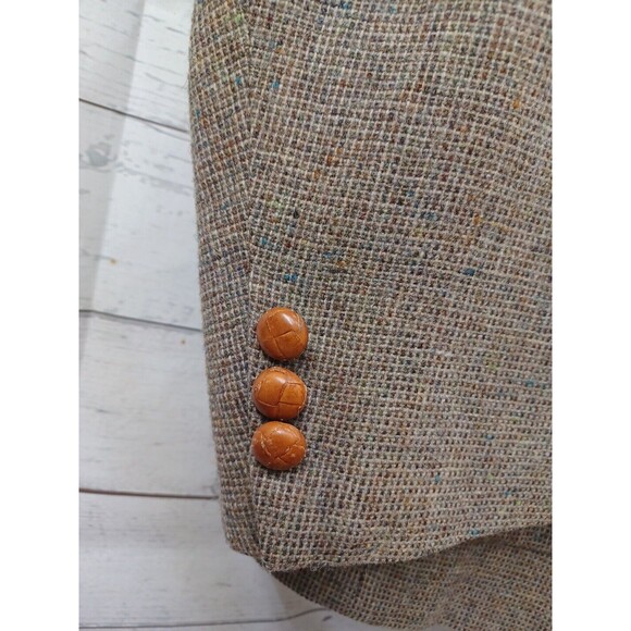 Stewart County Sport Western Jacket Confetti Wool Tweed Suede Elbows Sz 48R - Picture 4 of 11